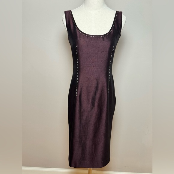 Christian Dior Boutique Contrast-Stitched Midi Dress US Size 4 - Picture 6 of 10